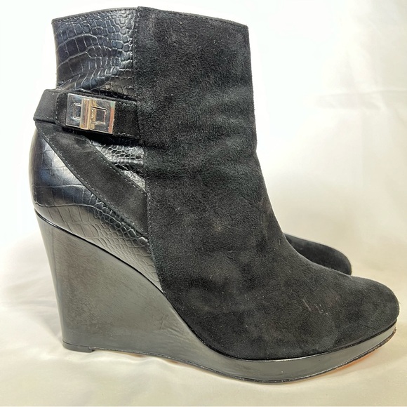 Cole Haan Shoes - Cole Haan Martina Leather Wedge Platform Ankle Boots Booties Size 9